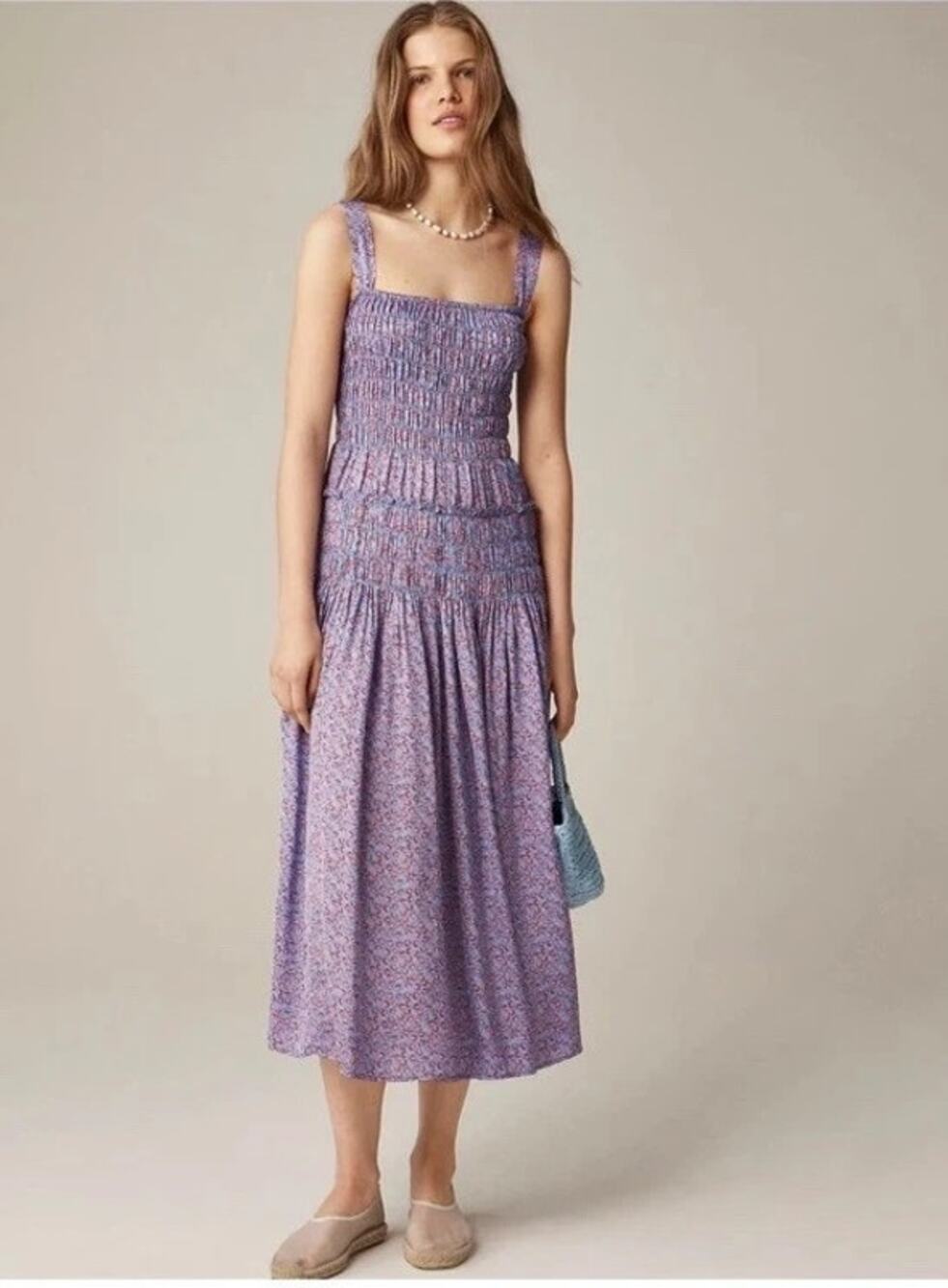 J. Crew Summer Field Smocked Midi Dress